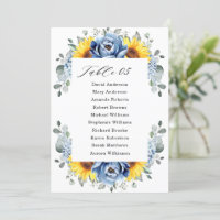 Sunflower Dusty Blue Slate Peony Seating Chart