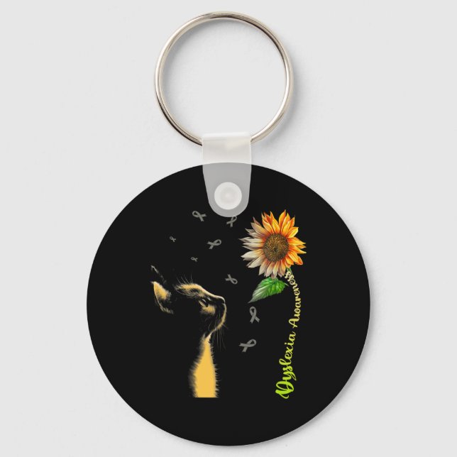 Sunflower Dyslexia Awareness  Key Ring (Front)