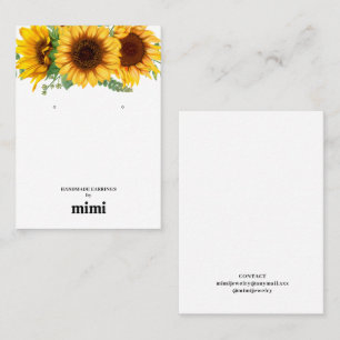 Sunflower Earring Display Business Card