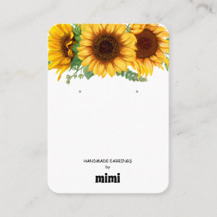 Sunflower Earring Display Business Card
