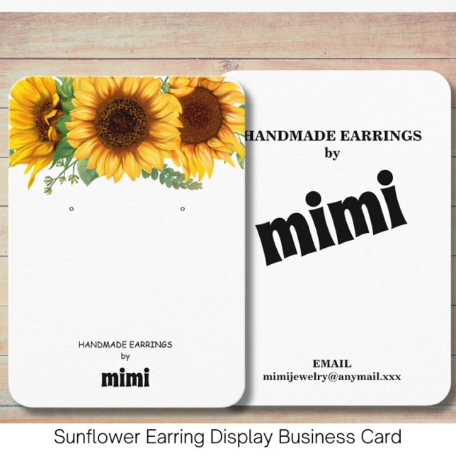 Sunflower Earring Display  Business Card (Creator Uploaded)