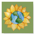 Sunflower Earth Day Art watercolor Sunflowers