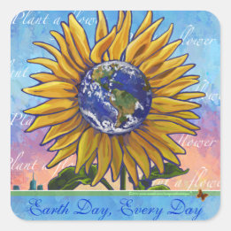 Sunflower Earth Day Stickers
