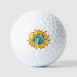 Sunflower Earth Day Sunny Summertime Earthy Golf Balls