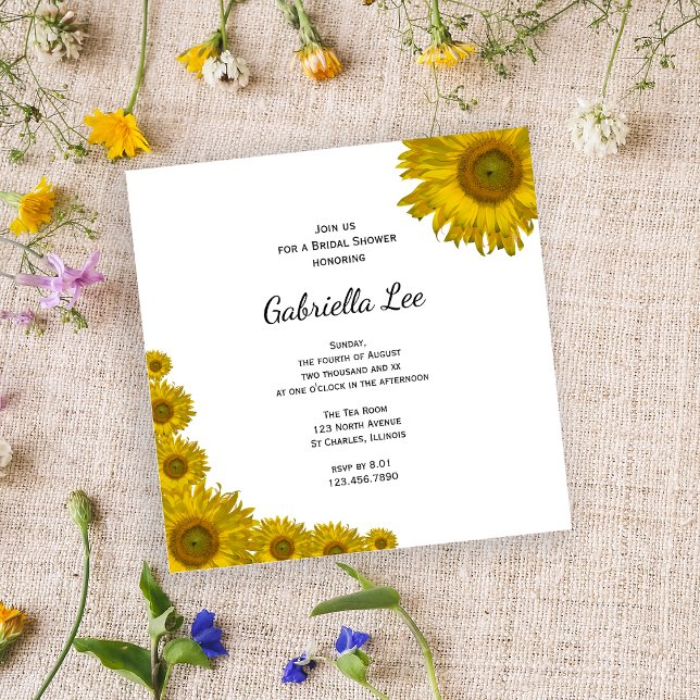 Sunflower Edge Bridal Shower Invitation (Creator Uploaded)