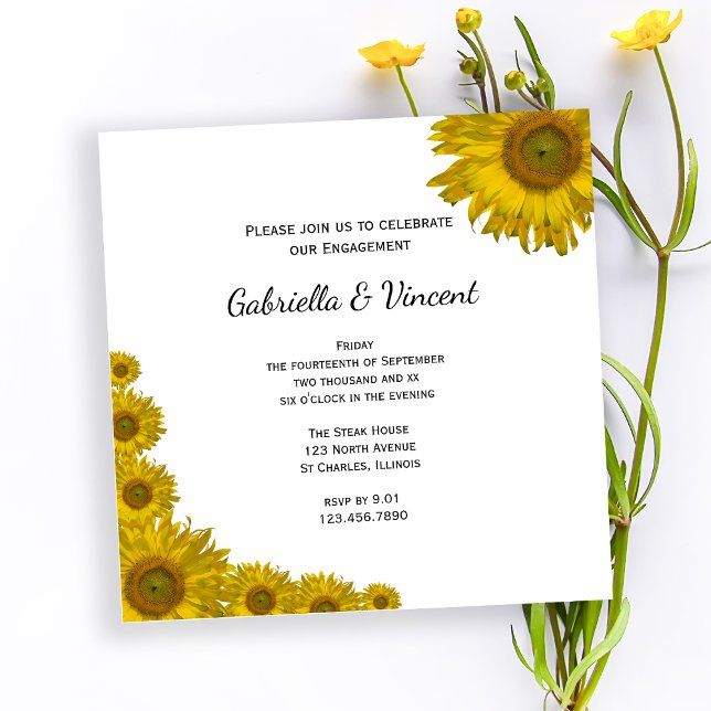 Sunflower Edge Engagement Party Invitation (Creator Uploaded)