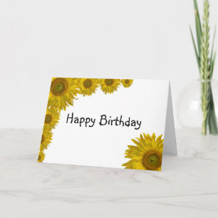 Sunflower Edge Happy Birthday Card