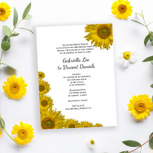 Sunflower Edge Wedding Invitation