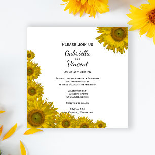Sunflower Edge Wedding Invitation