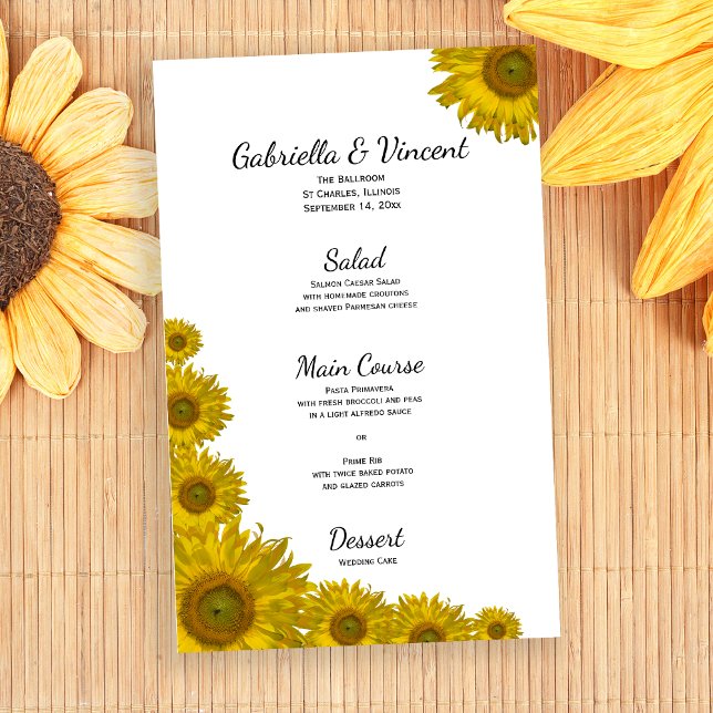 Sunflower Edge Wedding Menu (Creator Uploaded)