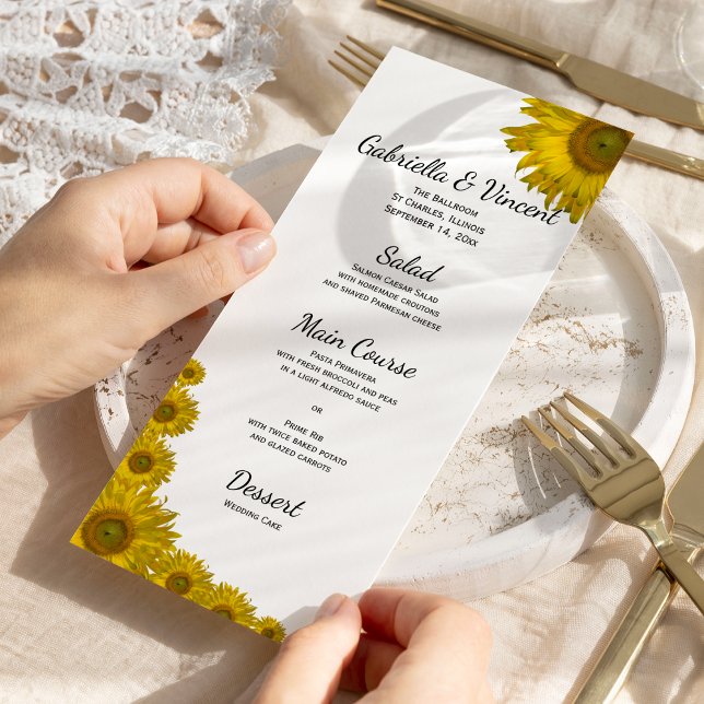 Sunflower Edge Wedding Menu (Creator Uploaded)