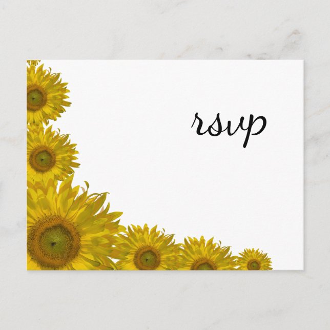 Sunflower Edge Wedding RSVP Response Invitation Postcard (Front)