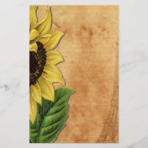 Sunflower & Eiffel Tower Stationery
