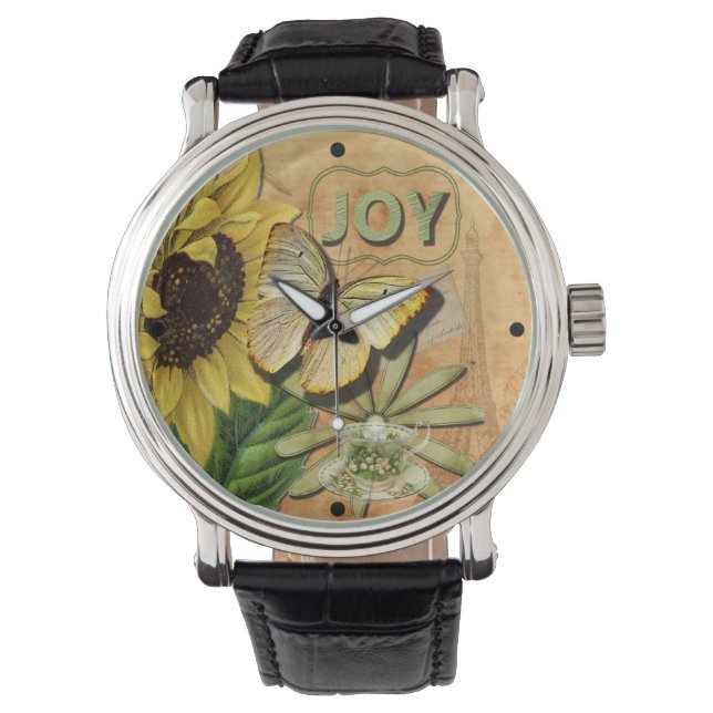 Sunflower & Eiffel Tower Watch (Front)