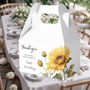 Sunflower Elegant Boho Floral Baby Shower Favour Box