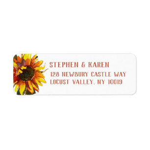 Sunflower Elegant Return Address Label