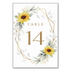 Sunflower Elegant Rustic Geometric Gold Wedding