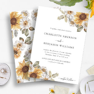 Sunflower Elegant Wedding Invitation