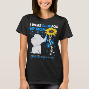 Sunflower Elephant I Wear Blue For My Mum Diabetes T-Shirt