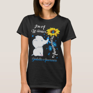 Sunflower Elephant I'm A Warrior Diabetes T-Shirt