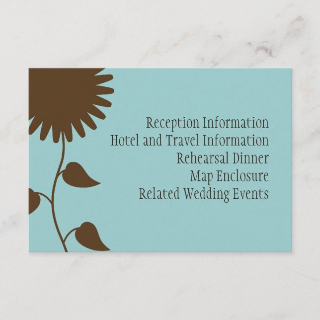 Sunflower Enclosure Card on Blue (Front)