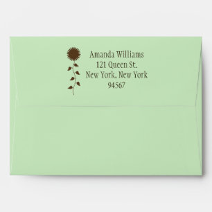 Sunflower Envelope on Green
