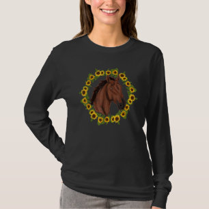 Sunflower Equestrian Horse Riding Floral Yellow Fl T-Shirt