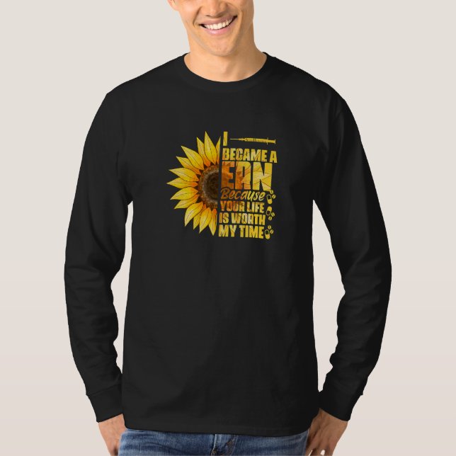 Sunflower Ern  Medical Became A Emergency Room Nur T-Shirt (Front)