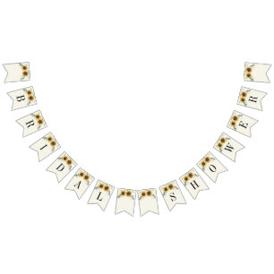 Sunflower Eucalyptus Botanical Chic Bridal Shower Bunting