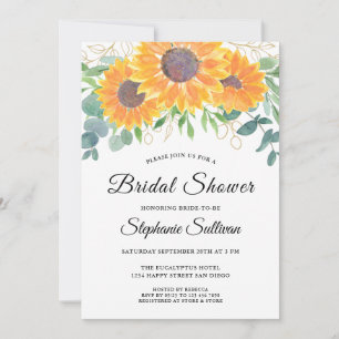 Sunflower Eucalyptus Bridal Shower Invitation