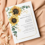 Sunflower Eucalyptus Bridal Shower Invitation<br><div class="desc">Create a modern Sunflower Floral Bridal Shower invitation card with this cute template featuring beautiful rustic floral bouquet with modern simple typography. TIP: Matching wedding suite cards like RSVP, wedding programs, banners, tapestry, gift tags, signs, and other wedding keepsakes and goodies are available in the collection below featuring this design....</div>