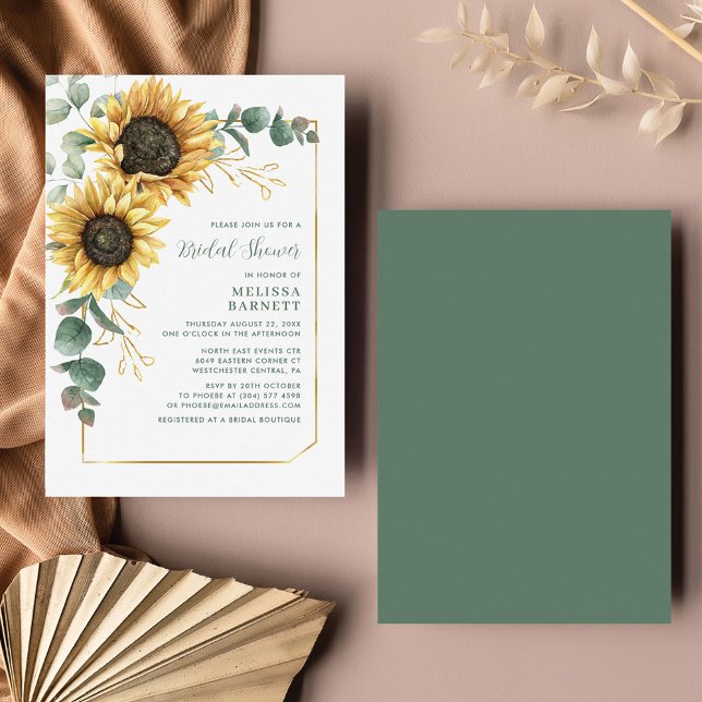 Sunflower Eucalyptus Bridal Shower Invitation (Creator Uploaded)