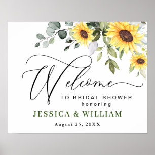 Sunflower Eucalyptus BRIDAL SHOWER Welcome Sign