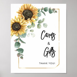 Sunflower Eucalyptus Cards and Gifts Bridal Shower Poster