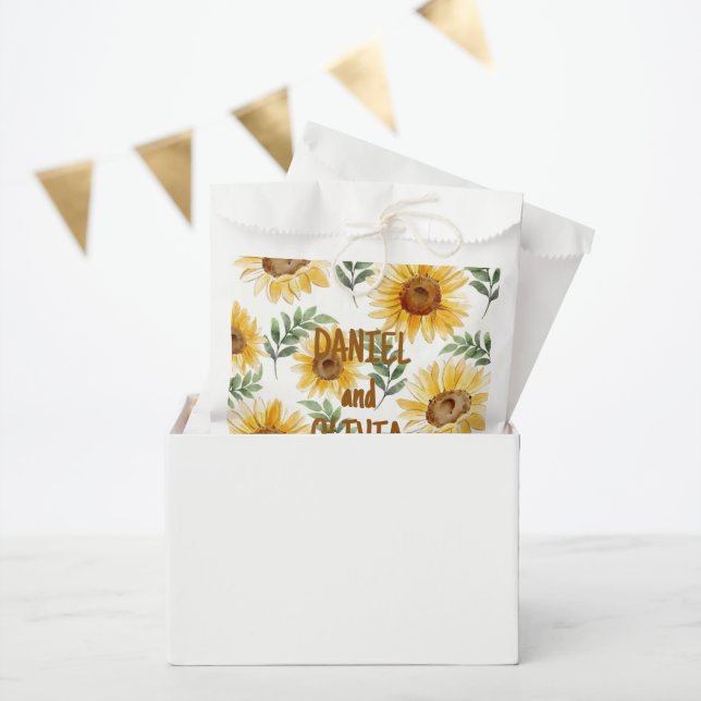 Sunflower Eucalyptus Floral Botanical Wedding Favour Bags (Party)