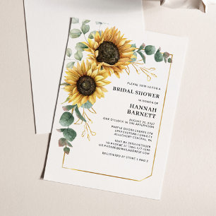 Sunflower Eucalyptus Floral Bridal Shower Invitation