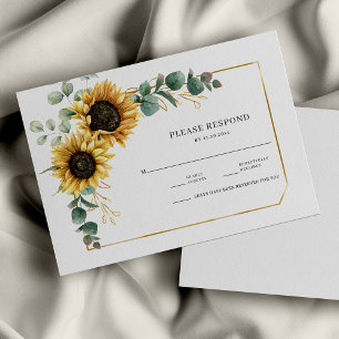Sunflower Eucalyptus Floral Greenery RSVP Card