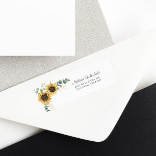 Sunflower Eucalyptus Floral Return Address