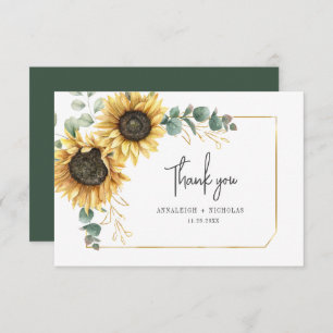 Sunflower Eucalyptus Floral Thank You Card