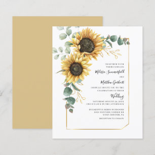 Sunflower Eucalyptus Floral Wedding Invitation