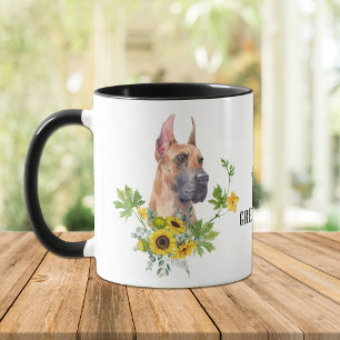 Sunflower Eucalyptus Great Dane Dog Mug