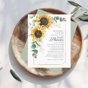 Sunflower Eucalyptus Greenery Baby Shower Invite
