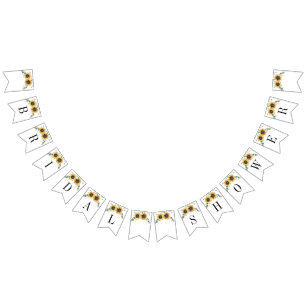 Sunflower Eucalyptus Greenery Boho Bridal Shower Bunting