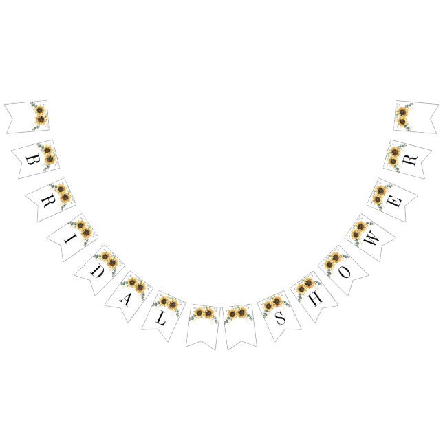 Sunflower Eucalyptus Greenery Boho Bridal Shower Bunting (All)