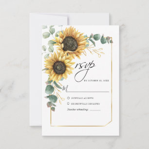 Sunflower Eucalyptus Greenery Floral RSVP Card
