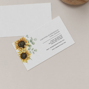 Sunflower Eucalyptus Greenery Florist Business Card