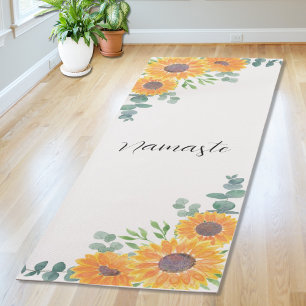 Sunflower Eucalyptus Greenery Namaste Yoga Mat