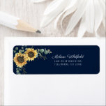 Sunflower Eucalyptus Greenery Return Address<br><div class="desc">Create a modern Sunflower Floral return address labels with this cute template featuring beautiful rustic floral bouquet, geometric gold effect frame, with modern simple typography. TIP: Matching wedding suite cards like RSVP, wedding programs, banners, tapestry, gift tags, signs, and other wedding keepsakes and goodies are available in the collection below...</div>