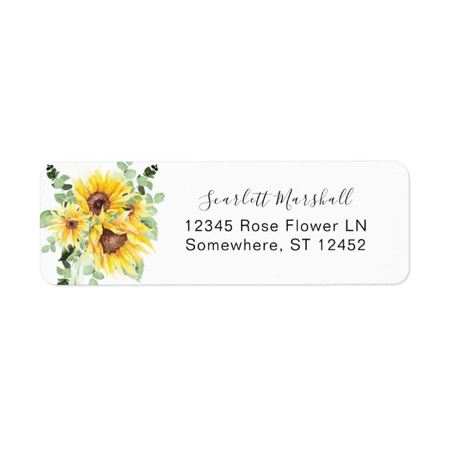 Sunflower & Eucalyptus MOD Floral Return Address L (Front)