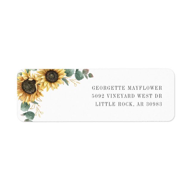 Sunflower Eucalyptus Moving Return Address (Front)